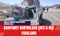 Amasya-Samsun Karayolunda Korkunç Kaza: Kamyonet Kontrolden Çıktı 6 Kişi Yaralandı