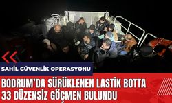 Bodrum'da sürüklenen lastik botta 33 düzensiz göçmen bulundu