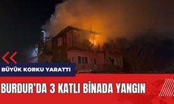 Burdur'da 3 katlı binada yangın