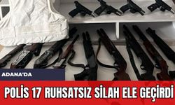 Adana'da Polis 17 Ruhsatsız Silah Ele Geçirdi