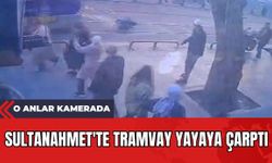 Sultanahmet'te Tramvay Yayaya Çarptı: O Anlar Kamerada