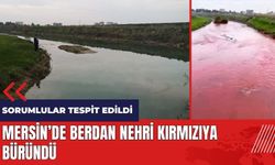 Mersin'de Berdan Nehri kırmızıya büründü