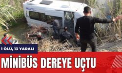 Mersin'de minibüs dereye uçtu