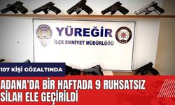 Adana'da bir haftada 9 ruhsatsız silah ele geçirildi