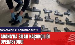 Adana'da silah kaçakçılığı operasyonu! Çuvaldan 31 tabanca çıktı