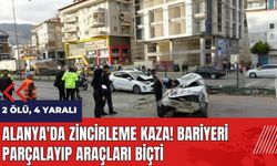 Alanya'da zincirleme kaza! Bariyeri parçalayıp araçları biçti