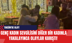 Taksim'de Genç Kadın Sevgilisini Diğer Bir Kadınla Yakalayınca Olaylar Karıştı!