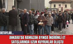 Ankara'da Ramazan Ayında İndirimli Et Satışlarında Uzun Kuyruklar Oluştu