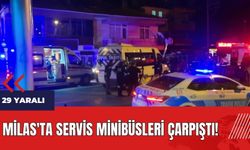 Milas'ta servis minibüsleri çarpıştı!