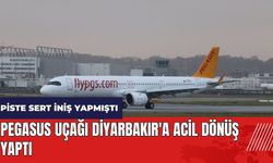 Piste sert iniş yapan Pegasus uçağı Diyarbakır'a acil dönüş yaptı
