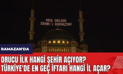 Ramazan'da Orucu İlk Hangi Şehir Açıyor? Türkiye'de En Geç İftarı Hangi İl Açar?