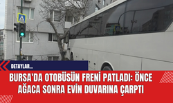 Bursa'da Otobüsün Freni Patladı: Önce Ağaca Sonra Evin Duvarına Çarptı