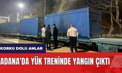 Adana'da yük treninde yangın çıktı