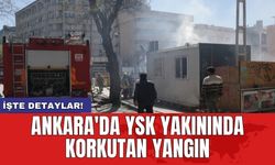 Ankara'da YSK yakınında korkutan yangın