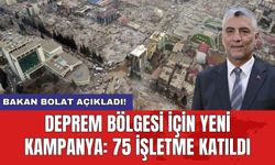 Bakan Bolat açıkladı! Deprem bölgesi için yeni kampanya: 75 işletme katıldı