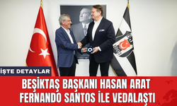 Beşiktaş Başkanı Hasan Arat Fernando Santos ile vedalaştı