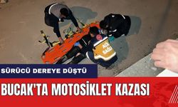 Burdur'da motosiklet kazası: Sürücü dereye düştü
