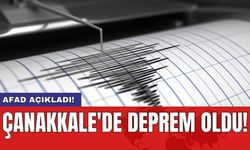 AFAD açıkladı! Çanakkale'de deprem oldu!