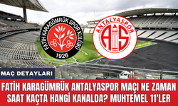 Fatih Karagümrük Antalyaspor maçı ne zaman saat kaçta hangi kanalda? Muhtemel 11'ler