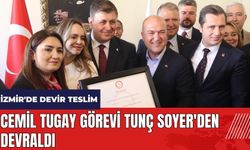 İzmir Büyükşehir'de devir teslim! Cemil Tugay görevi Tunç Soyer'den devraldı