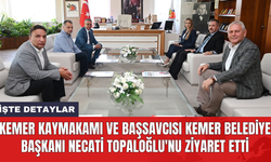 Kemer Kaymakamı ve Başsavcısı Kemer Belediye Başkanı Necati Topaloğlu'nu ziyaret etti