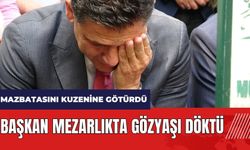 Kozan'da başkan mazbatasını aldı mezarlıkta gözyaşı döktü
