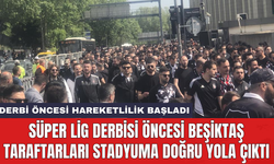 Süper Lig derbisi öncesi Beşiktaş taraftarları stadyuma doğru yola çıktı