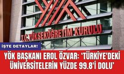 YÖK Başkanı Erol Özvar: "Türkiye'deki üniversitelerin yüzde 99.8'i dolu"