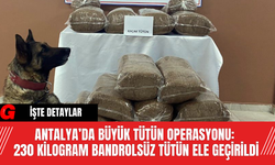 Antalya’da Büyük Tütün Operasyonu:  230 Kilogram Bandrolsüz Tütün Ele Geçirildi