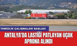 Antalya'da lastiği patlayan uçak aprona alındı