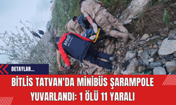 Bitlis Tatvan'da Minibüs Şarampole Yuvarlandı: 1 Ölü 11 Yaralı