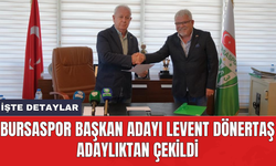 Bursaspor Başkan Adayı Levent Dönertaş adaylıktan çekildi