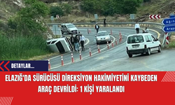 Elazığ'da Sürücüsü Direksiyon Hakimiyetini Kaybeden Araç Devrildi: 1 Kişi Yaralandı