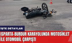 Isparta-Burdur Karayolunda motosiklet ile otomobil çarpıştı