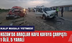 Kozan'da araçlar kafa kafaya çarpıştı: 1 ölü 5 yaralı