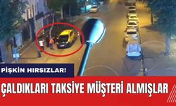 Mersin'de çaldıkları taksiye müşteri almışlar!