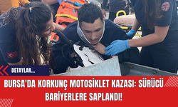 Bursa'da Korkunç Motosiklet Kazası: Sürücü Bariyerlere Saplandı