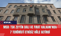MSB: TSK Zeytin Dalı ve Fırat Kalkanı'nda 7 Teröristi Etkisiz Hâle Getirdi
