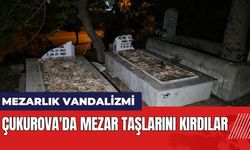 Adana Çukurova'da mezar taşlarını kırdılar
