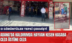 Adana'da kaldırımda hayvan kesen kasaba ceza üstüne ceza