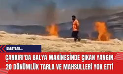 Çankırı'da Balya Makinesinde Çıkan Yangın 20 Dönümlük Tarla ve Mahsulleri Yok Etti