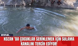 Kozan 'da Çocuklar Serinlemek İçin Sulama Kanalını Tercih Ediyor!