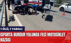 Isparta-Burdur yolunda feci motosiklet kazası: 1 ölü, 1 yaralı