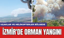 İzmir'de orman yangını: Uçaklar ve helikopterler bölgede