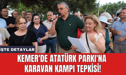 Kemer'de Atatürk Parkı'na karavan kampı tepkisi!