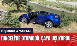 Tunceli'de otomobil çaya uçuyordu: 1'i çocuk 4 yaralı