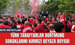 Türk taraftarlar Dortmund sokaklarını kırmızı beyaza boyadı