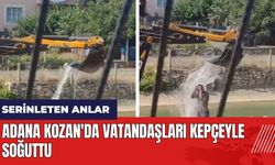 Adana Kozan'da vatandaşı kepçeyle serinletti