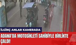 Adana'da motosikleti sahibiyle birlikte çaldı!