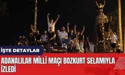 Adanalılar Milli maçı bozkurt selamıyla izledi